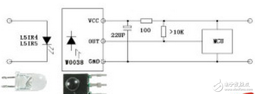 38K紅外接收管電路圖