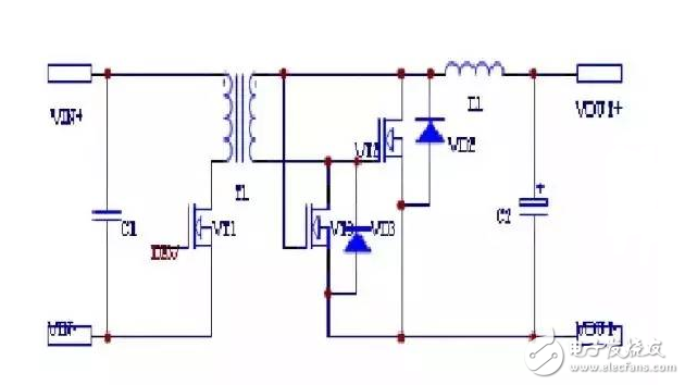 開關電源的損耗主要由3部分組成：功率開關管的損耗，高頻變壓器的損耗，輸出端整流管的損耗。在低電壓、大電流輸出的情況下，整流二極管的導通壓降較高，輸出端整流管的損耗尤為突出。快恢復二極管（FRD）或超快恢復二極管（SRD）可達1.0～1.2V，即使采用低壓降的肖特基二極管（SBD），也會產生大約0.6V的壓降，這就導致整流損耗增大，電源效率降低。