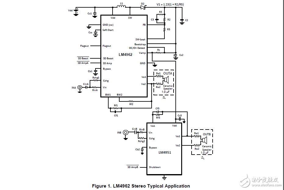 AN-1440的LM4962立體聲陶瓷揚聲器驅動器