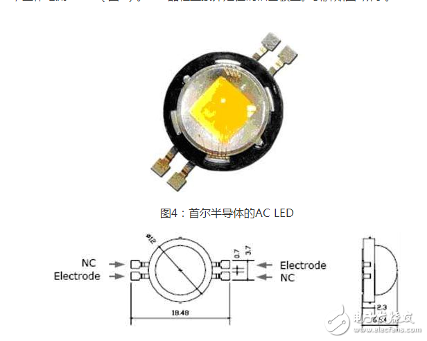 在60Hz的交流中會以每秒60次的頻率輪替點亮。整流橋取得的直流是脈動直流，LED的發光也是閃動的，LED有斷電余輝續光的特性，余輝可保持幾十微秒，因人眼對流動光點記憶是有惰性的，結果人眼對LED光源的發光+余輝的工作模式解讀是連續在發光。LED有一半時間在工作，有一半時間在休息，因而發熱得以減少40%～20%。因此AC LED的使用壽命較DC LED長。