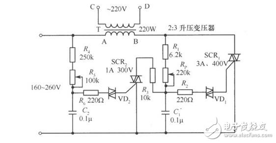 雙向可控硅觸發電路設計，雙向可控硅組成的交流穩壓器電路