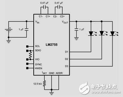 LM2755電荷泵與I2C接口兼容SMD、LED控制器