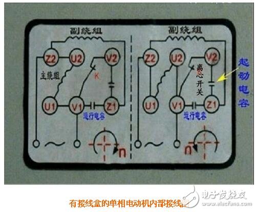 兩相電機正反轉接法_單相電容電機接法_三個出線的單相電機繞組