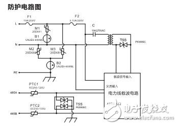 基于UN2E-800ML的智能抄表模塊防護方案電路圖