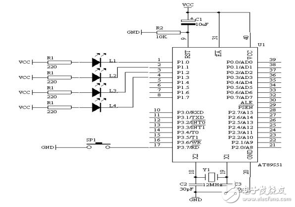 AT89S51單片機設計對照帶電路圖的一鍵多功能按鍵識別技術