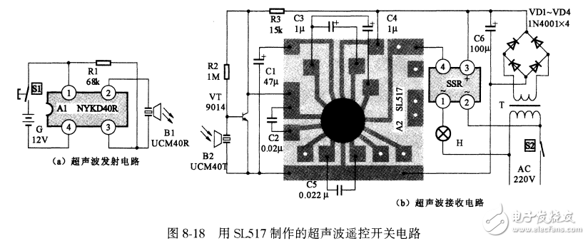 基于SL517超聲波遙控開關電路設計