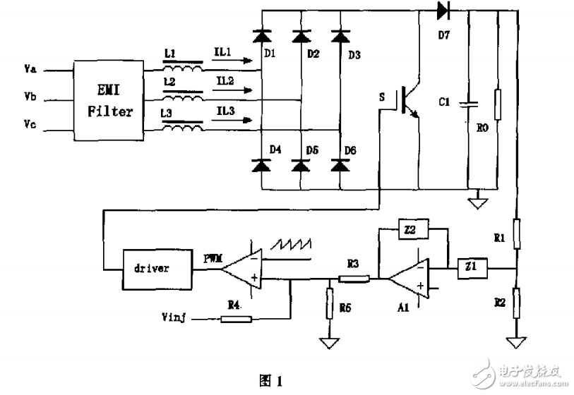 　　三相單管改進(jìn)型零電流關(guān)斷功率因數(shù)校正器的研究