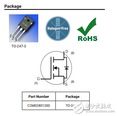 c2m0280120d碳化硅功率MOSFET技術N溝道增強模式