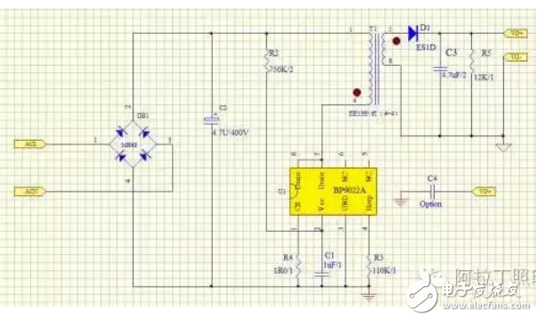 LED驅動電源原理圖及LED燈頻閃問題的分析