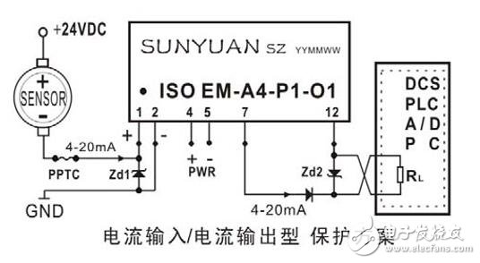 基于IC封裝隔離放大器外接保護電路圖介紹