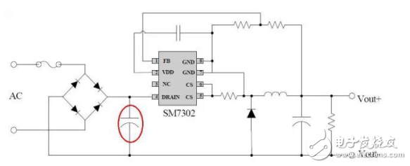 LED無頻閃技術(shù)的研究之無PFC的BUCK電路