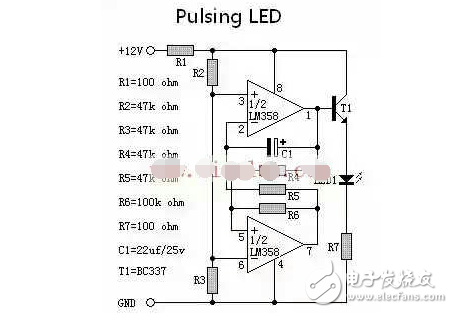 LM358呼吸燈原理經典應用