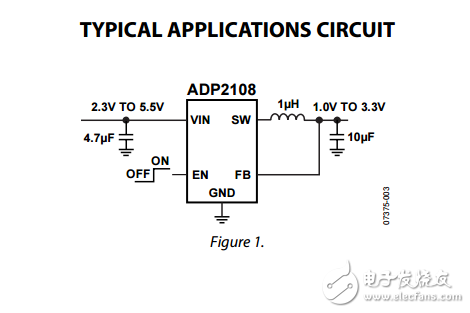 緊湊型600毫安3兆赫降壓型DC-DC變換器ADP2108數據表