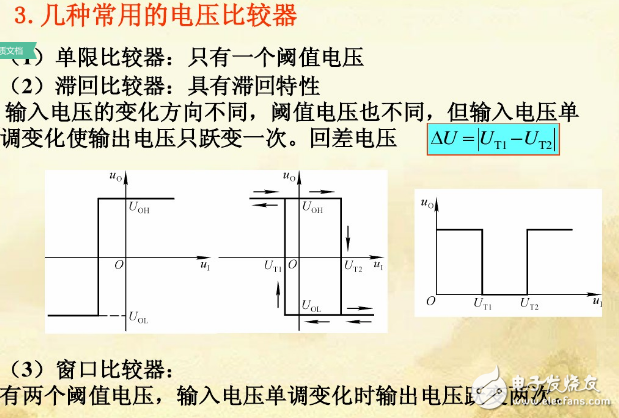 電壓比較器PPT對比介紹（涵電壓比較器常見電路圖分析）