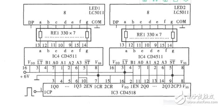 用cd4518構成多路開關