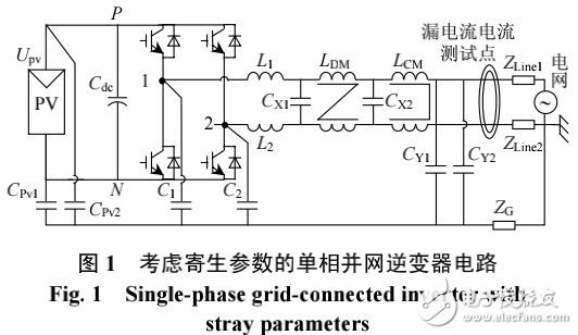 非隔離型光伏并網逆變器共模等效電路及其漏電流分析模型的研究