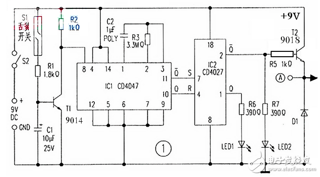 cd4047應(yīng)用電路圖解（信號控制電路圖、逆變器電路圖）