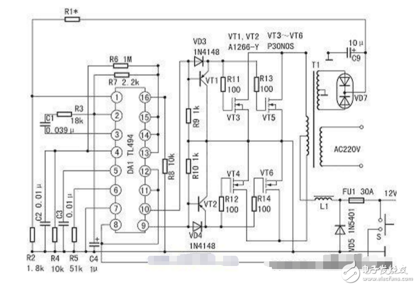 tl494簡單逆變器電路