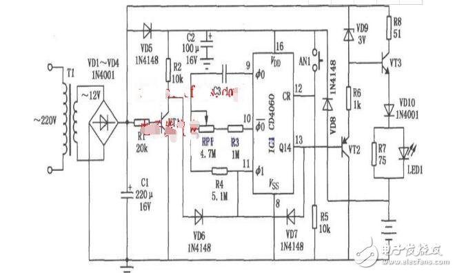 cd4060分頻應用電路圖分析