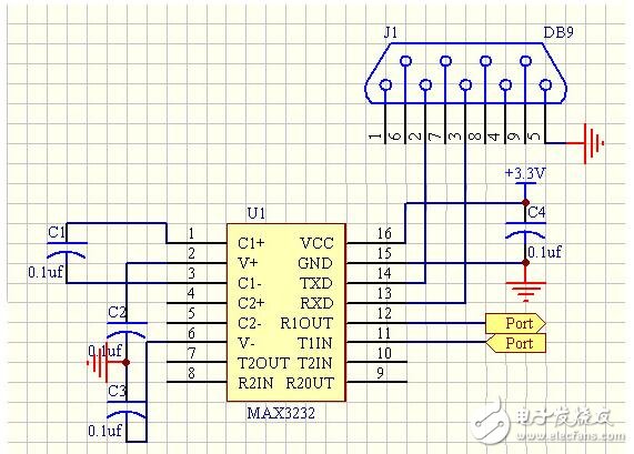 max3232串口電路圖分析解說