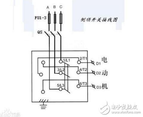 380v倒順開(kāi)關(guān)接線圖分析