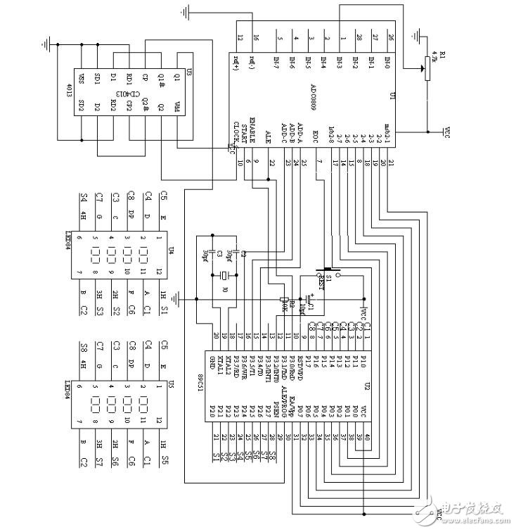 基于ADC0809與單片機(jī)制作的數(shù)字電壓表