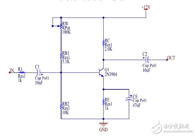 單管共射放大電路原理圖解析