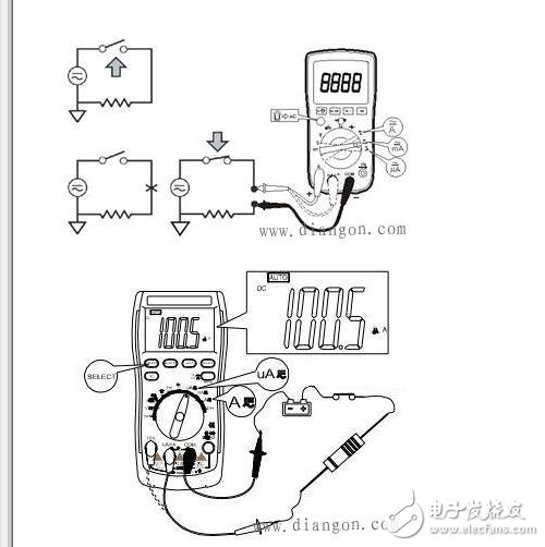 數字萬用表測電流原理_數字萬用表怎么測電流_數字萬用表測電流圖解