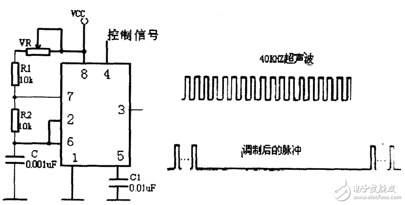 基于CD4053、CX20106的超聲波傳感器應用電路圖