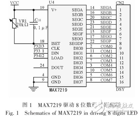 基于MAX7219的數碼管顯示電路的設計