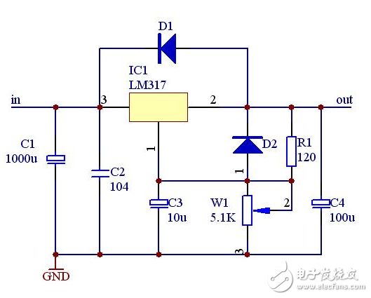 lm317應用電路圖匯總（集成電路、擴流電路、穩壓電路）