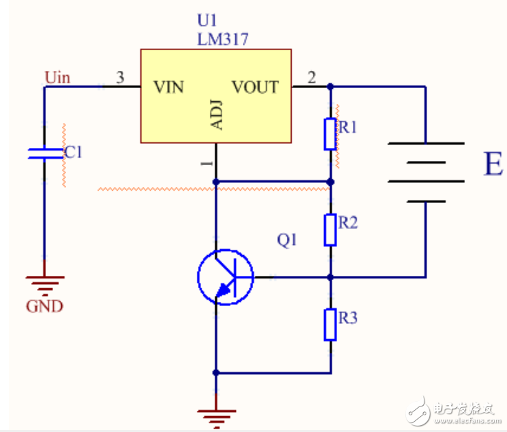 LM317穩(wěn)壓器的限流保護(hù)電路