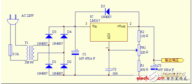 簡單分析LM317制作家用高品質穩壓電源電路應用