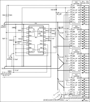 基于ic產(chǎn)生溫度計(jì)式電壓指示的電路