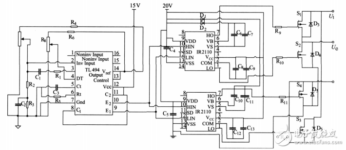 基于TL494和IR2110的斷路器操作電源的設計電路