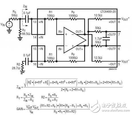  采用固定增益集成型電阻器實(shí)現(xiàn)至差分放大器的阻抗匹配