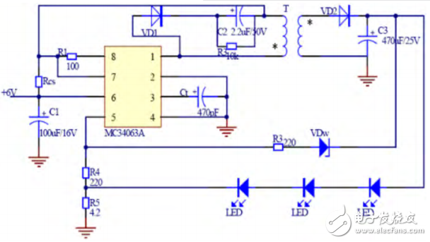 基于MC34063A的LED用恒流驅動電路的設計