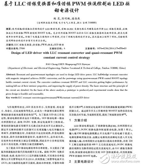 基于LLC和PWM恒流控制的LED驅動電源設計解析