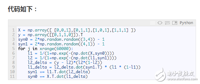 BP神經網絡算法 python實現