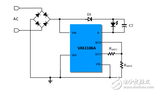 VAS1106A芯片實(shí)現(xiàn)可控硅調(diào)光+高PFC無(wú)頻閃
