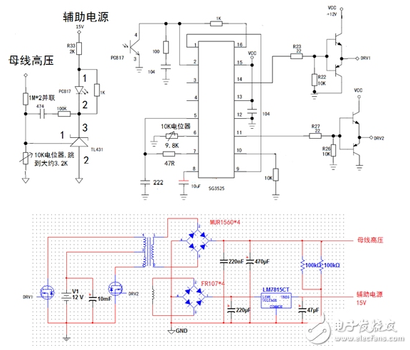 純正弦波逆變器電路圖大全（數字式/自舉電容/光耦隔離反饋電路圖詳解）