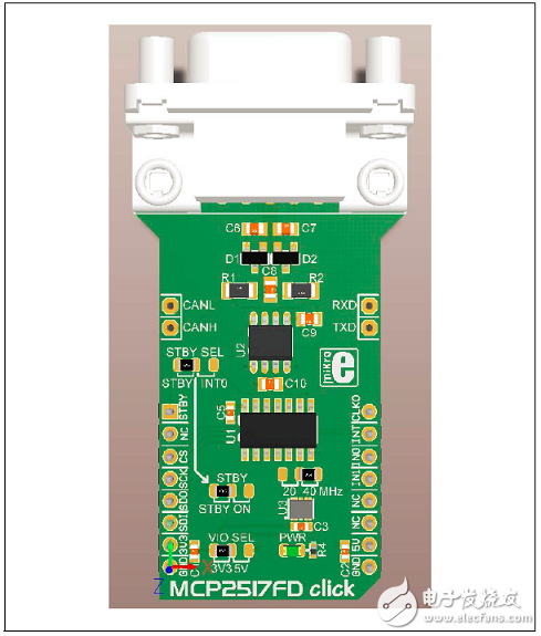 CAN FD控制器MCP2517FD的主要特性 PCB正面布局