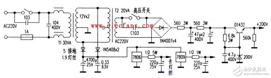 簡易電子管功放電路圖大全（6P3P\TDA2822\MC-275\6N5P電子管）