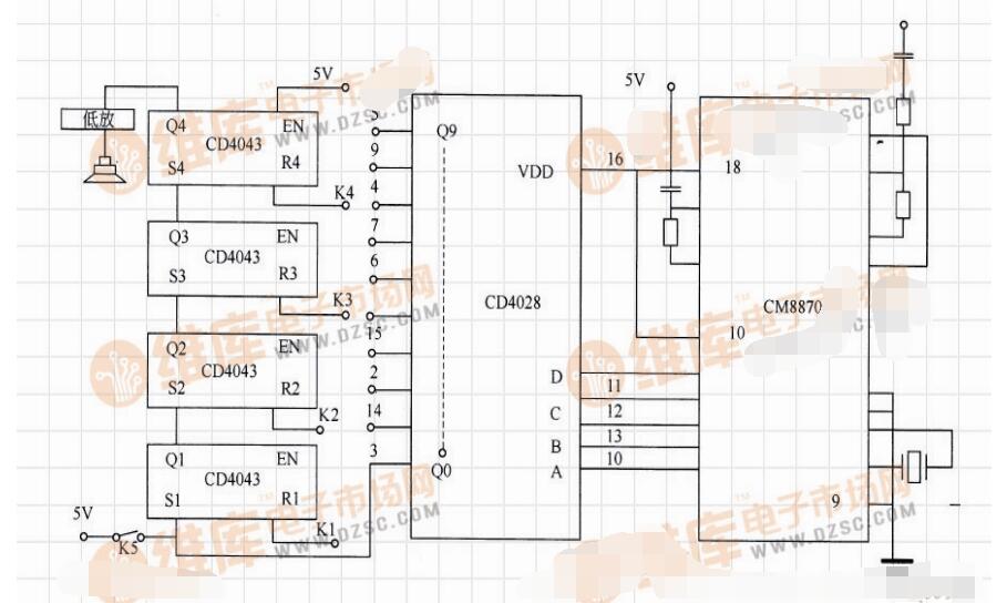 cd4028應用電路圖大全（六款cd4028燈控/四路互鎖開關控制器/觸摸電子調光器電路）