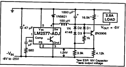 負降壓開關穩壓器（使用LM258X）