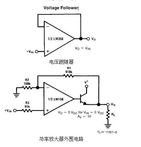 6種簡單電路圖之LM358應用電路圖（直流耦合低通RC有源濾波器 低漂移峰值檢測器）